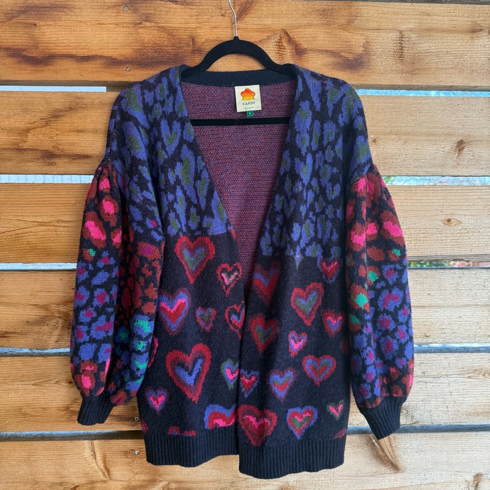 Farm Rio dyed hearts cardigan | small